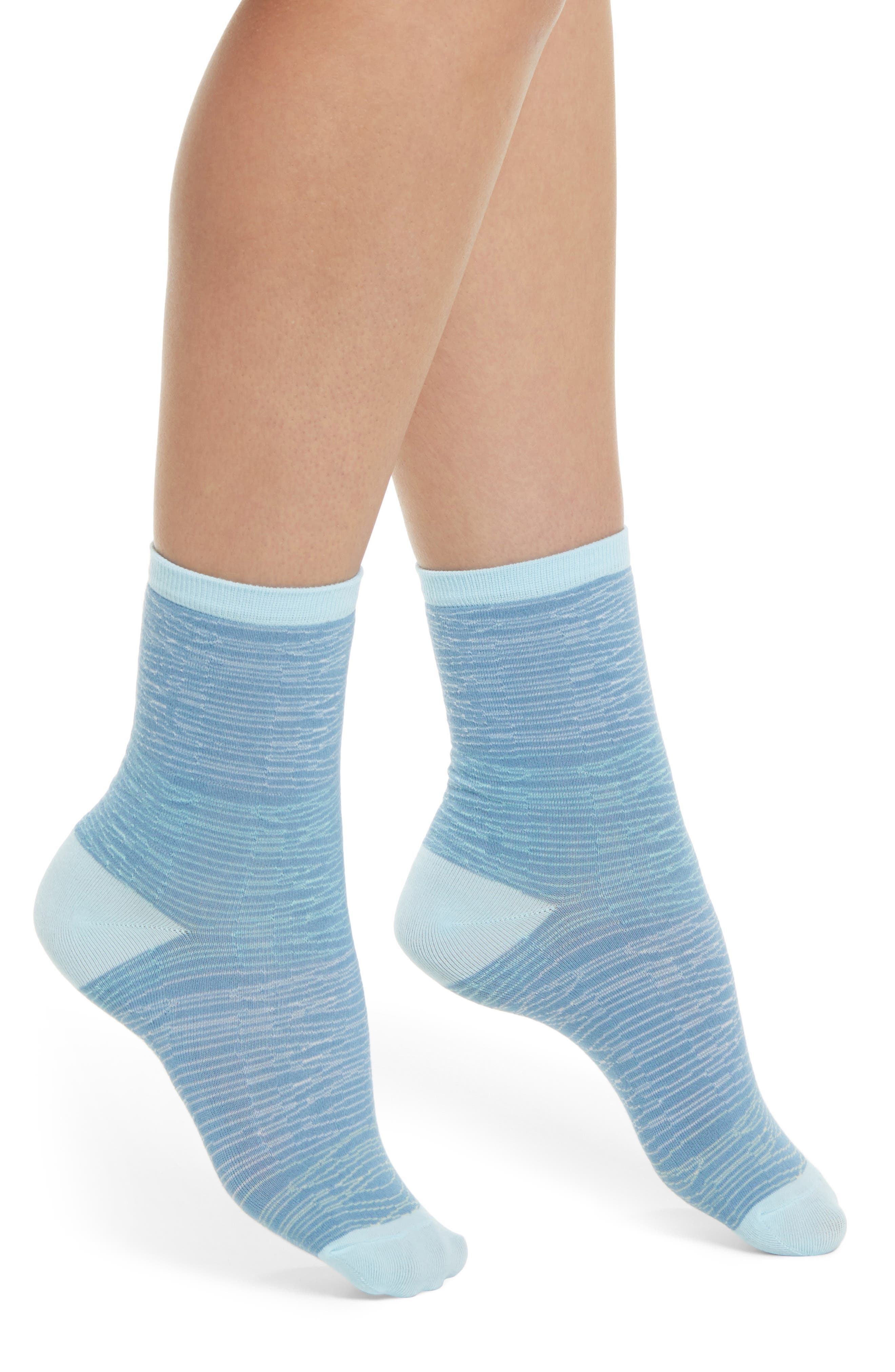 NWT Nordstrom 3 Pack Men/'s Sz 6.5-12 Ultra Soft Blue Stripes Crew Socks